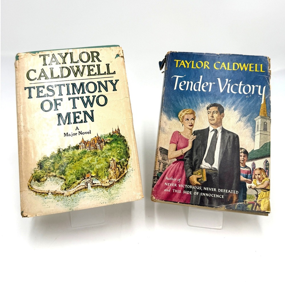 Hardcover Books Set‎ of 2 Taylor Caldwell Blue Cream 1956 1968